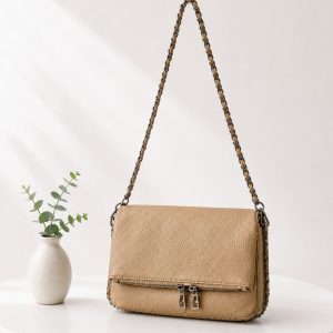 bolso camel doble correa