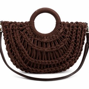 bolso ovalado marron