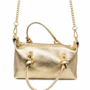 bolso dorado piel