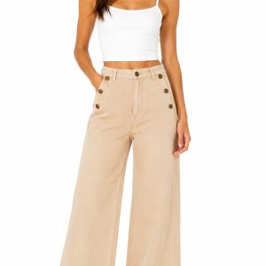 pantalon botones laterales mujer