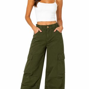 pantalon cargo verde mujer
