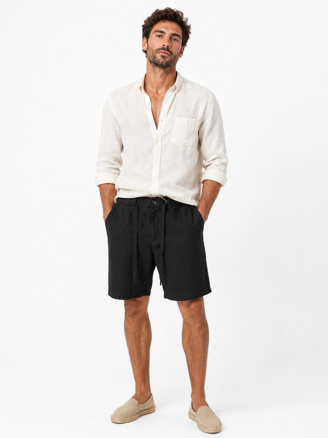 pantalon corto hombre lino pantalon corto hombre lino