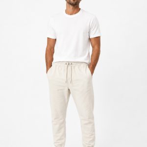 pantalon largo pegado beige