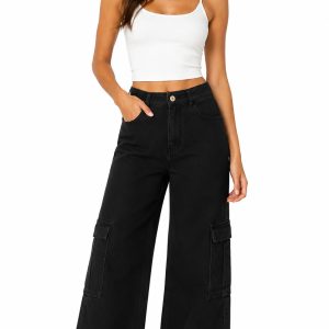 pantalon negro bolsillos mujer