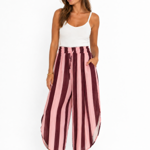 pantalon raya burdeos chocolate