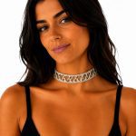 choker plateado gran