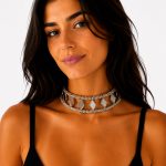 choker plateado mujer