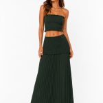CONJUNTO VERDE CON TOP PALABRA DE HONOR conjunto verde falda mujer